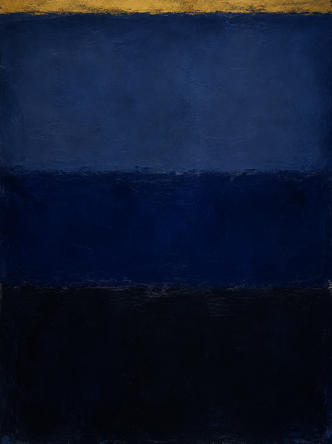 Abstract colour-field painting in gold, cobalt, and near-black — the visual key of S26: The Finance Edition.